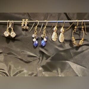 Bundle of 5 Fashion Earrings Silver Tone for Pierced Ears